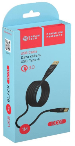 Кабель TYPE-C DREAM DC01 1М черный (175059)
