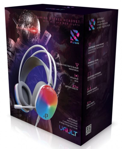 Игровые наушники SmartBuy VAULT RGB белый фото 2