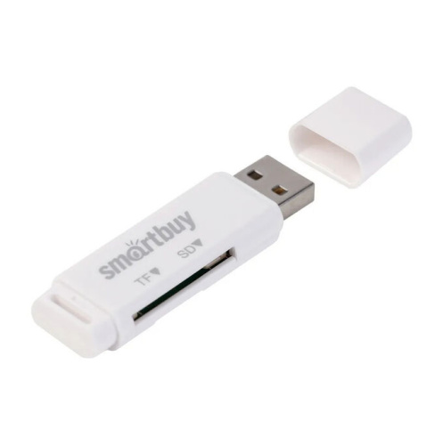 Картридер Smartbuy 715, USB 2.0 - SD/microSD, белый (SBR-715-W)