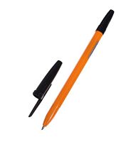 Ручка шариковая 0,7 мм, черная, корпус оранжевый с черным колпачком 5449274