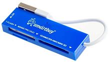 Картридер Smartbuy 717, USB 2.0 - SD/microSD/MS/M2, SBR-717-W (голубой)